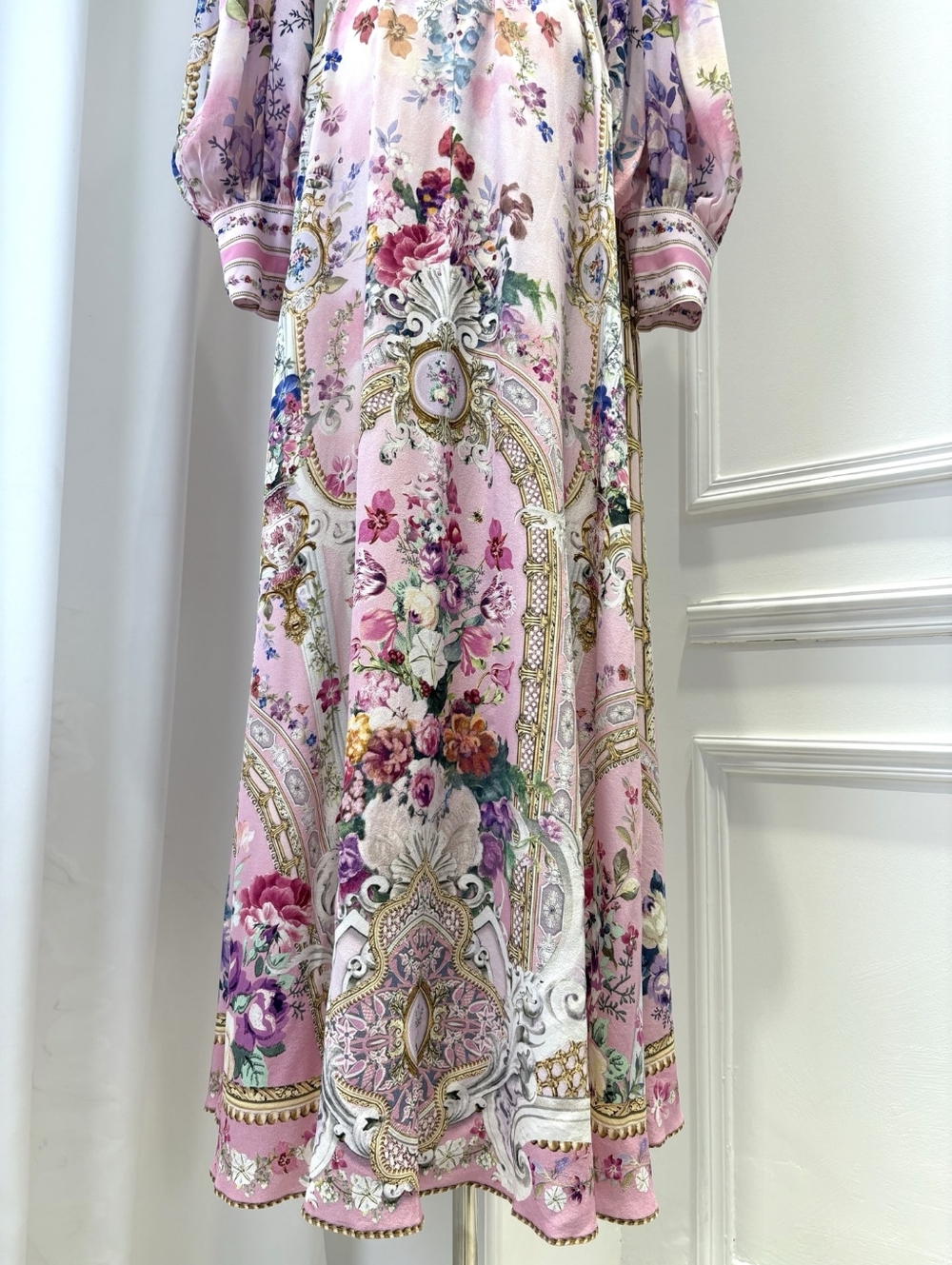 Camilla Palatial Pastels shaped waistband dress with gathered sleeves - Picture 11 of 12